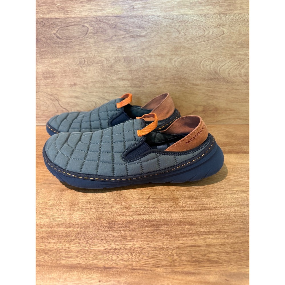 Merrell Hut Moc Mens Quilted Slip On Shoes Olive Navy Orange J001257